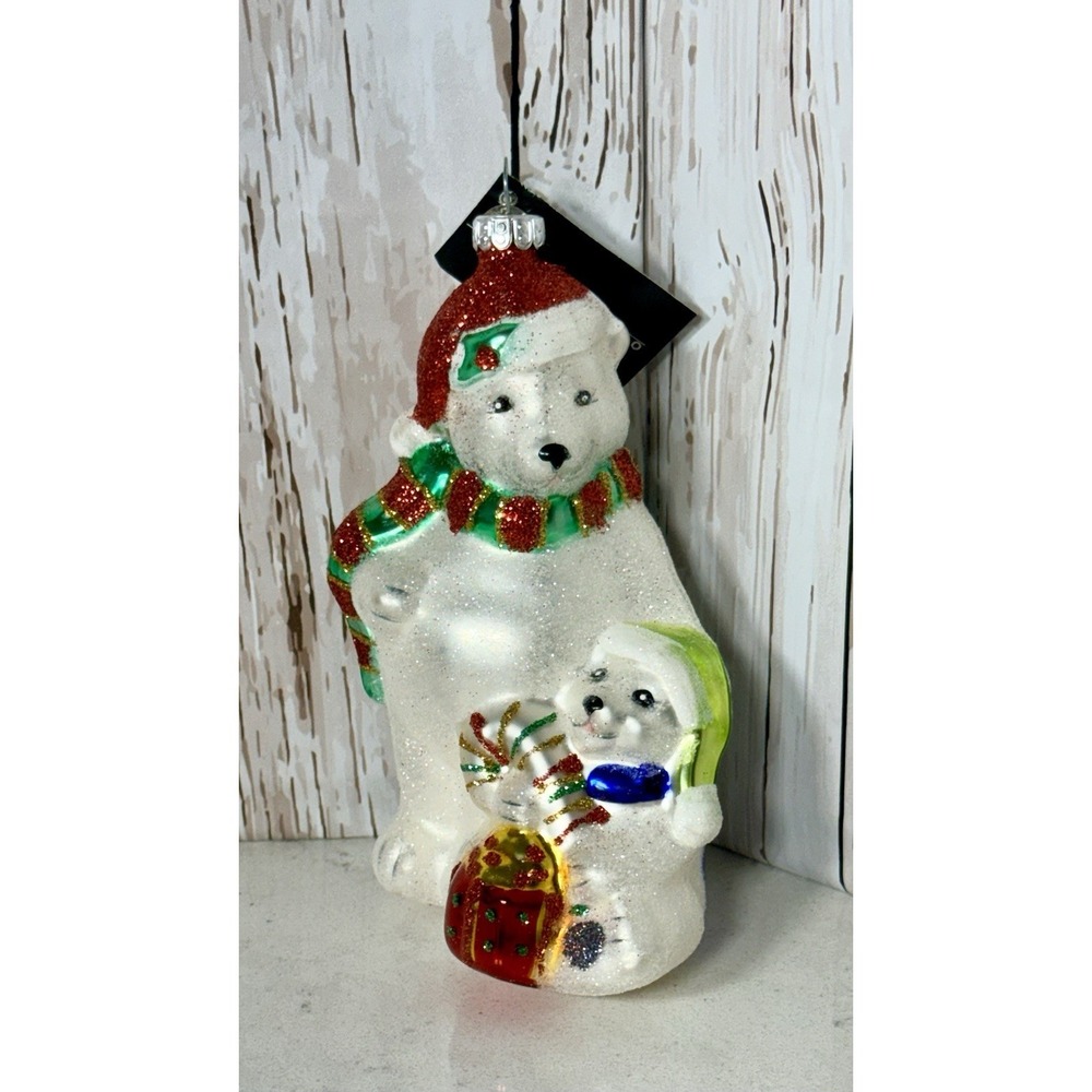 Celebrations Christopher RADKO Christmas Ornament 2012 Polar Bear & Cub Holiday